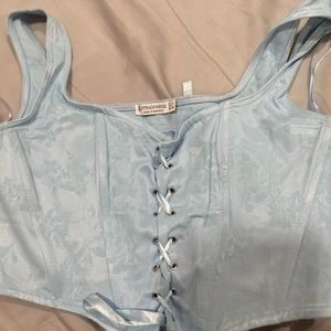 Baby blue laced corset top